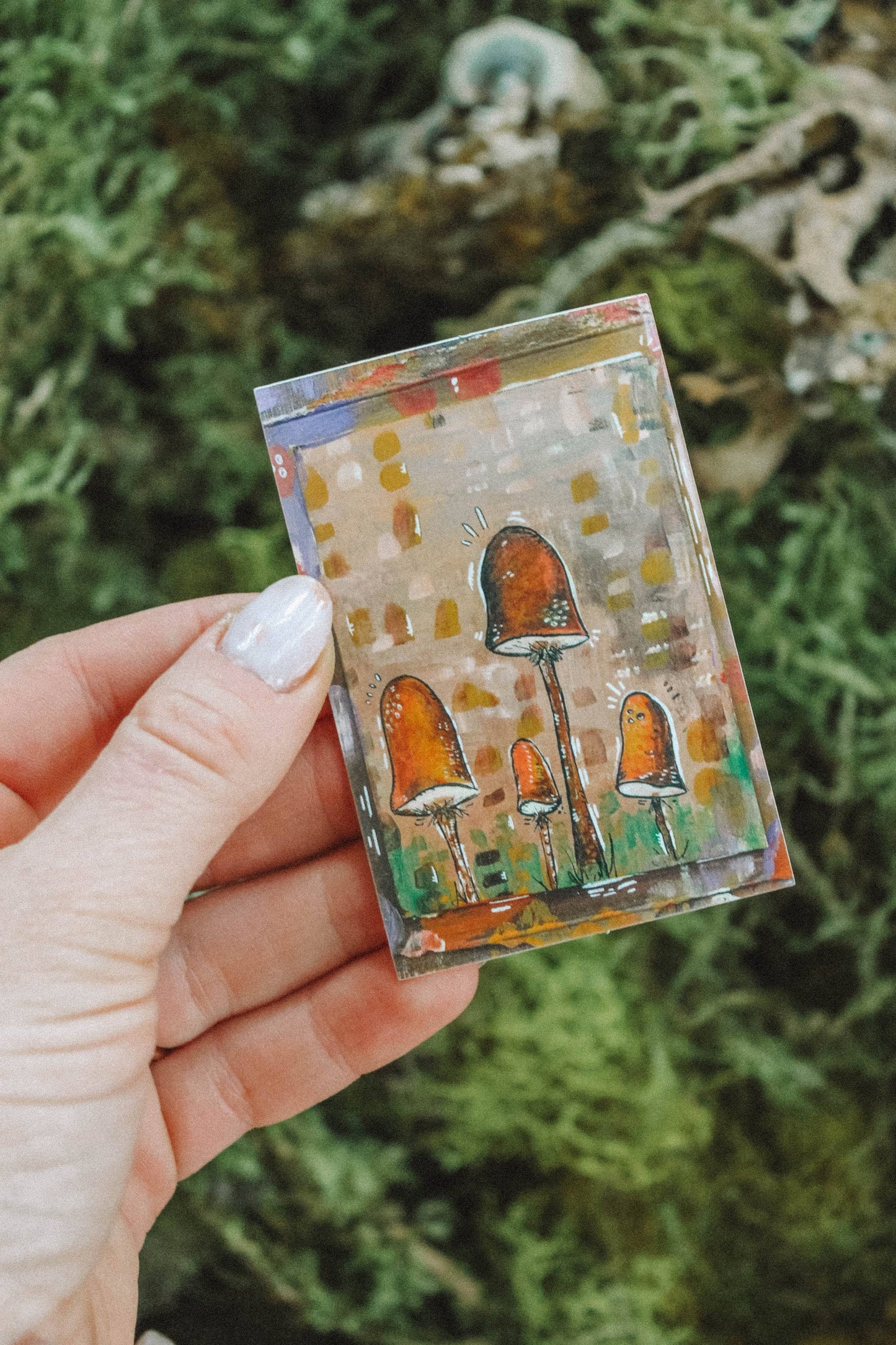 Mushroom Friends Vinyl sticker // handmade design by Lou