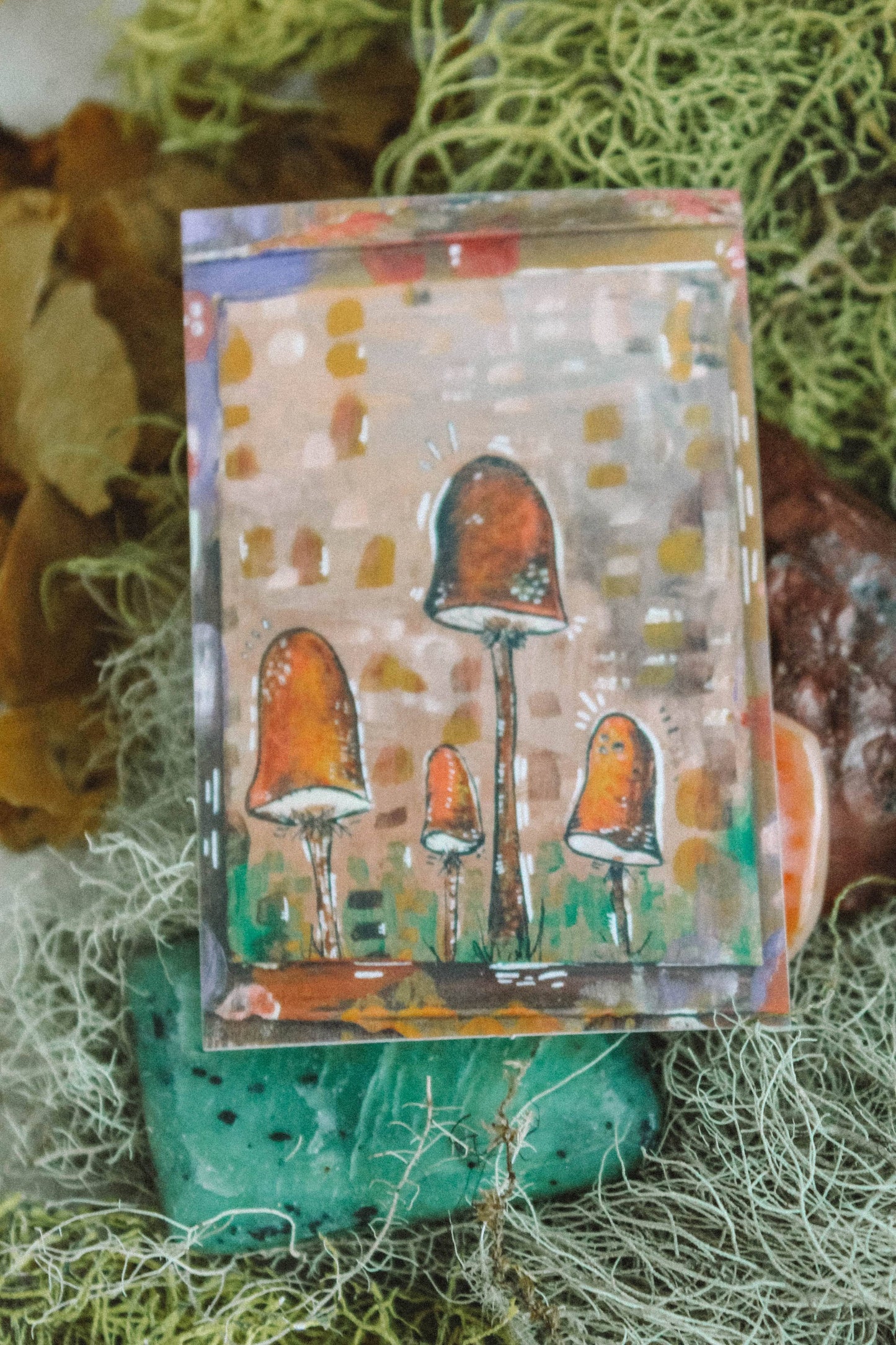 Mushroom Friends Vinyl sticker // handmade design by Lou