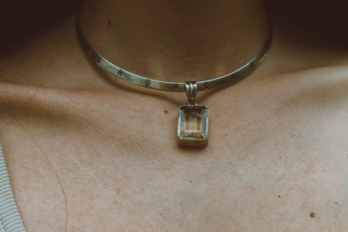 Citrine Sterling Silver Pendant | Golden Radiance