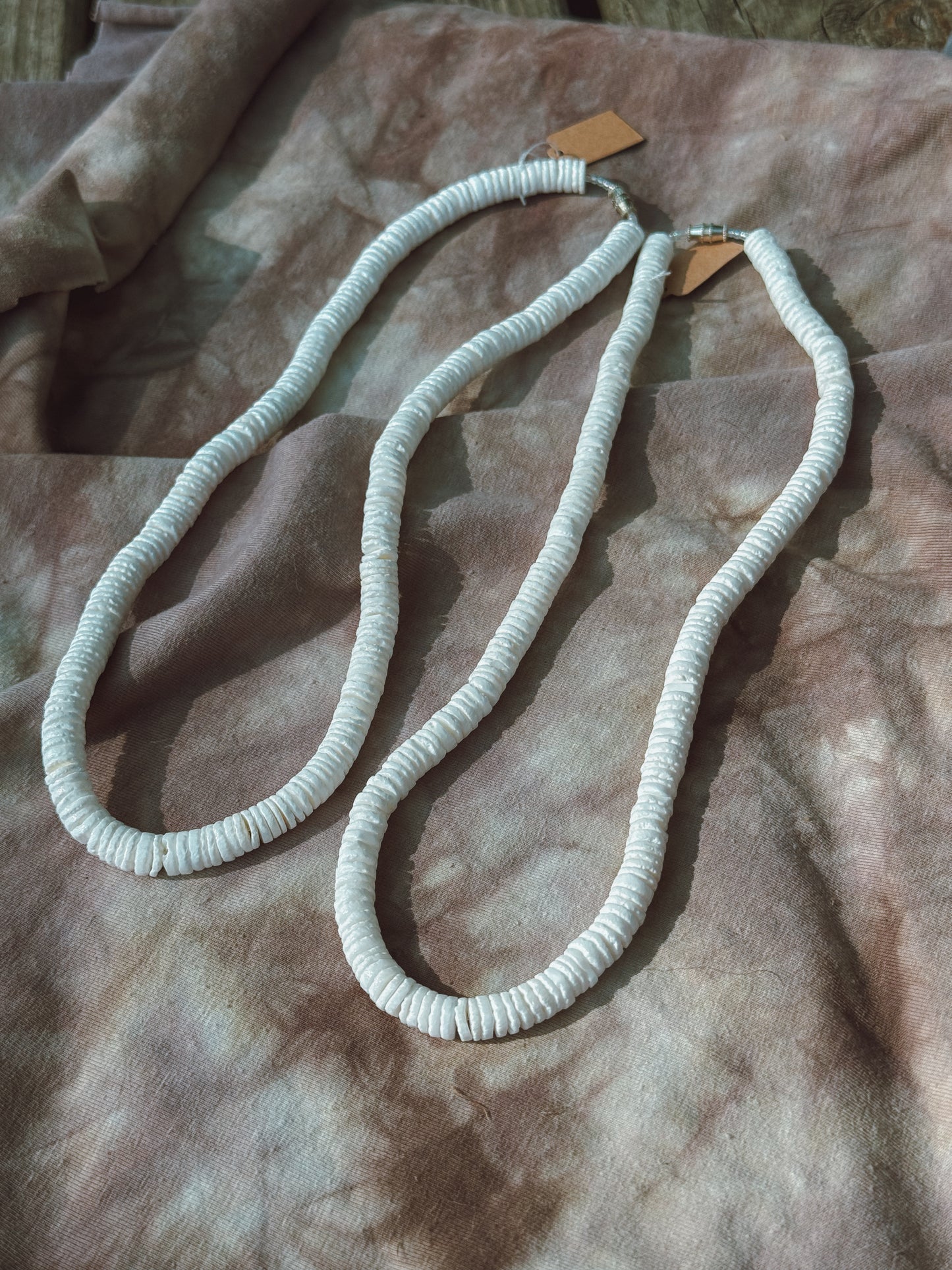 Smooth Heishi Shell Necklace 8mm - 20”