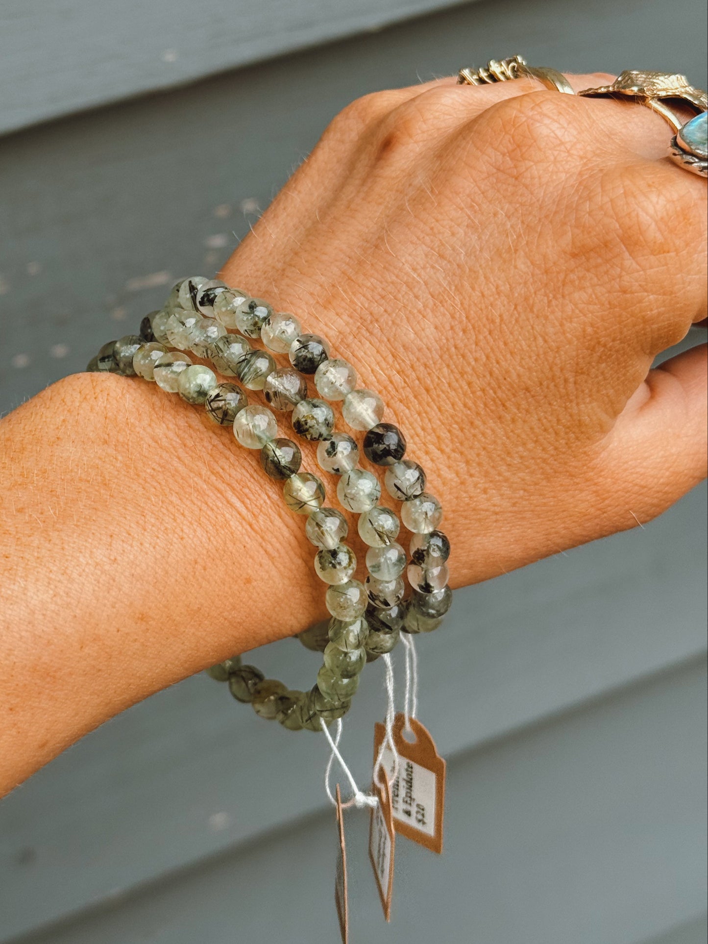 Prehnite Epidote bracelet