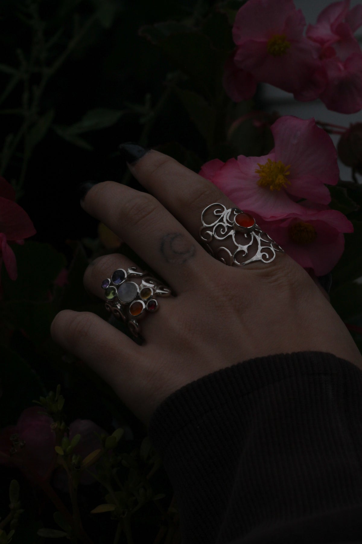 Chakra Bubble Ring | Sterling Silver & Multi-Gemstone