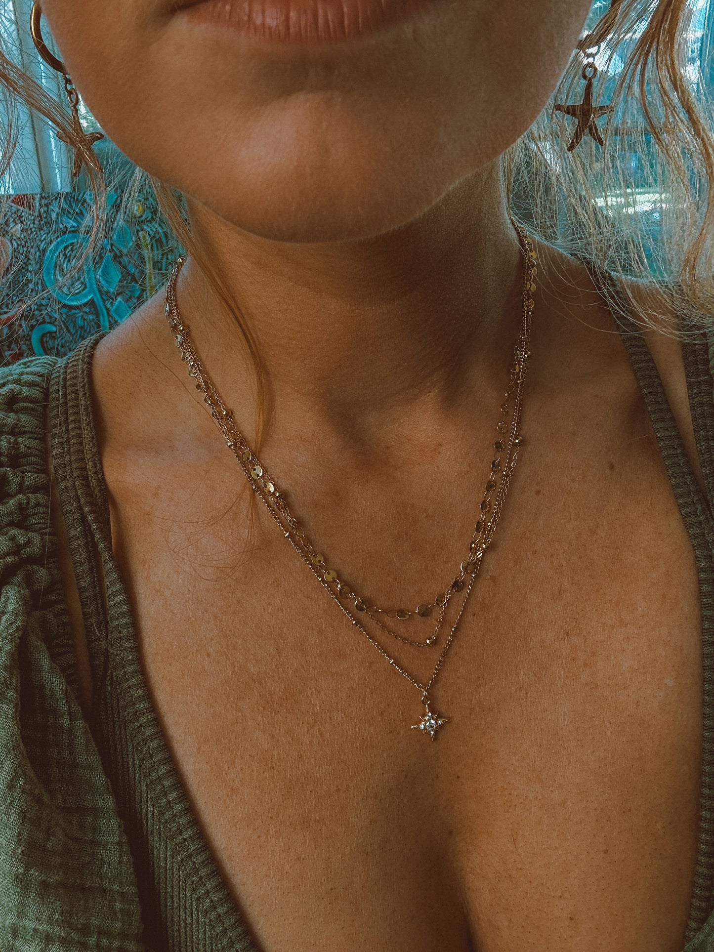 Triple Gold Plated Chain Layered Necklace – 18k Gold Plated Stainless Steel