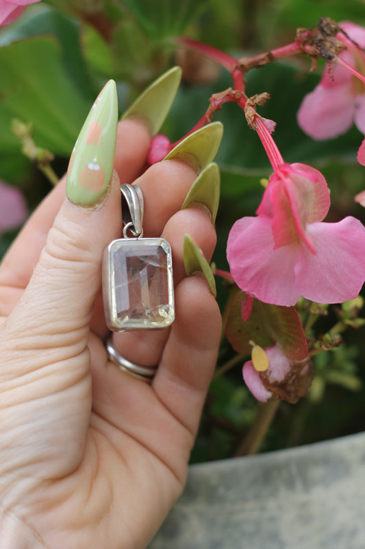 Citrine Sterling Silver Pendant | Golden Radiance