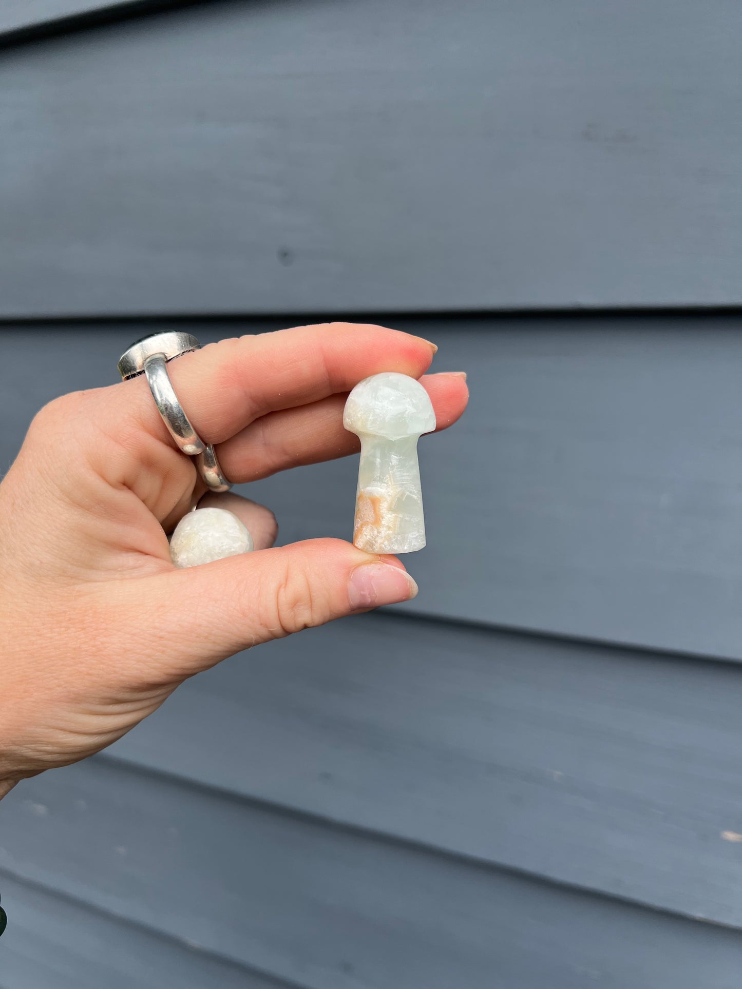 Blue Calcite Carved Mushroom