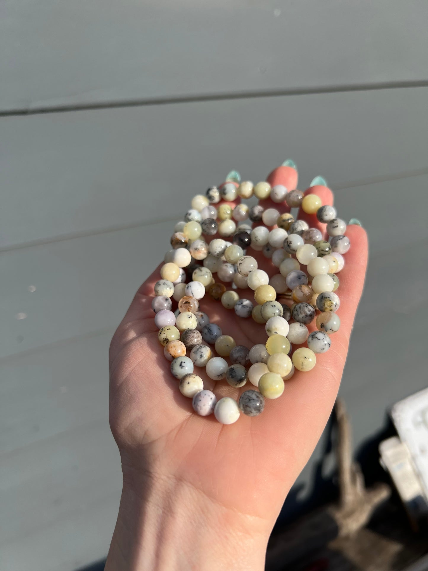 Dendritic Agate stretch bracelet