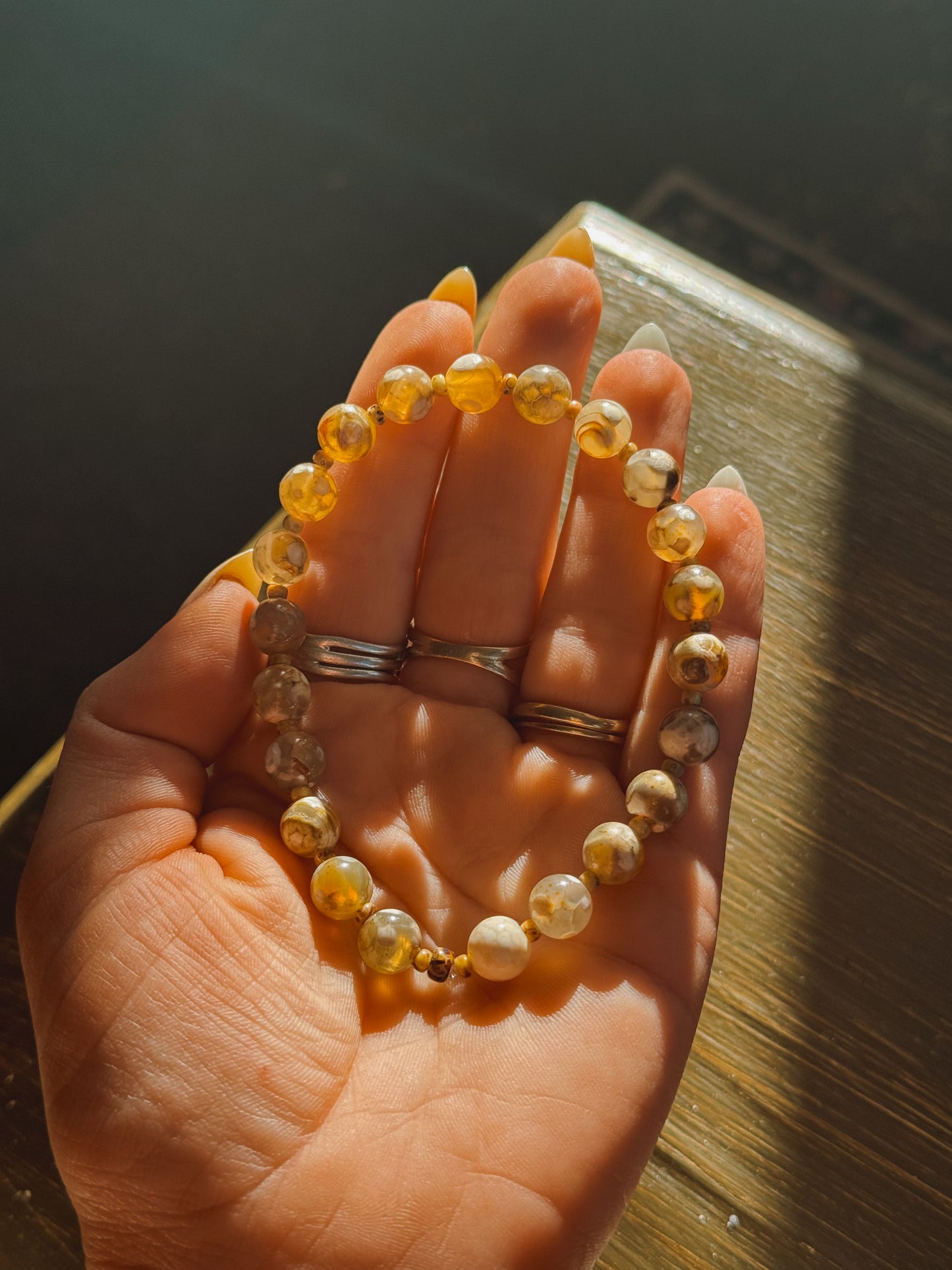 Desert Flower Agate Stretch Bracelet