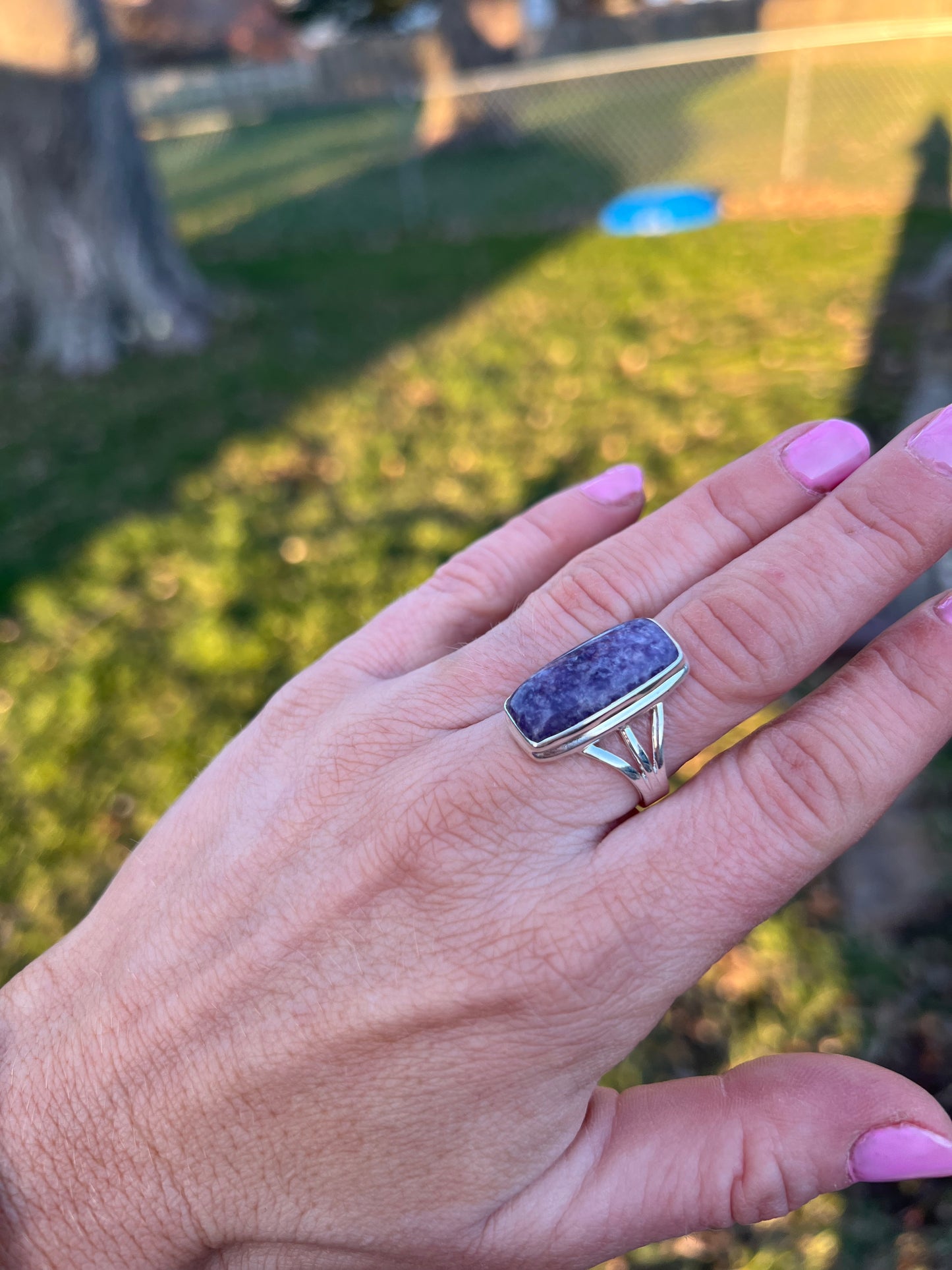 Purple Lepidolite ring size 8