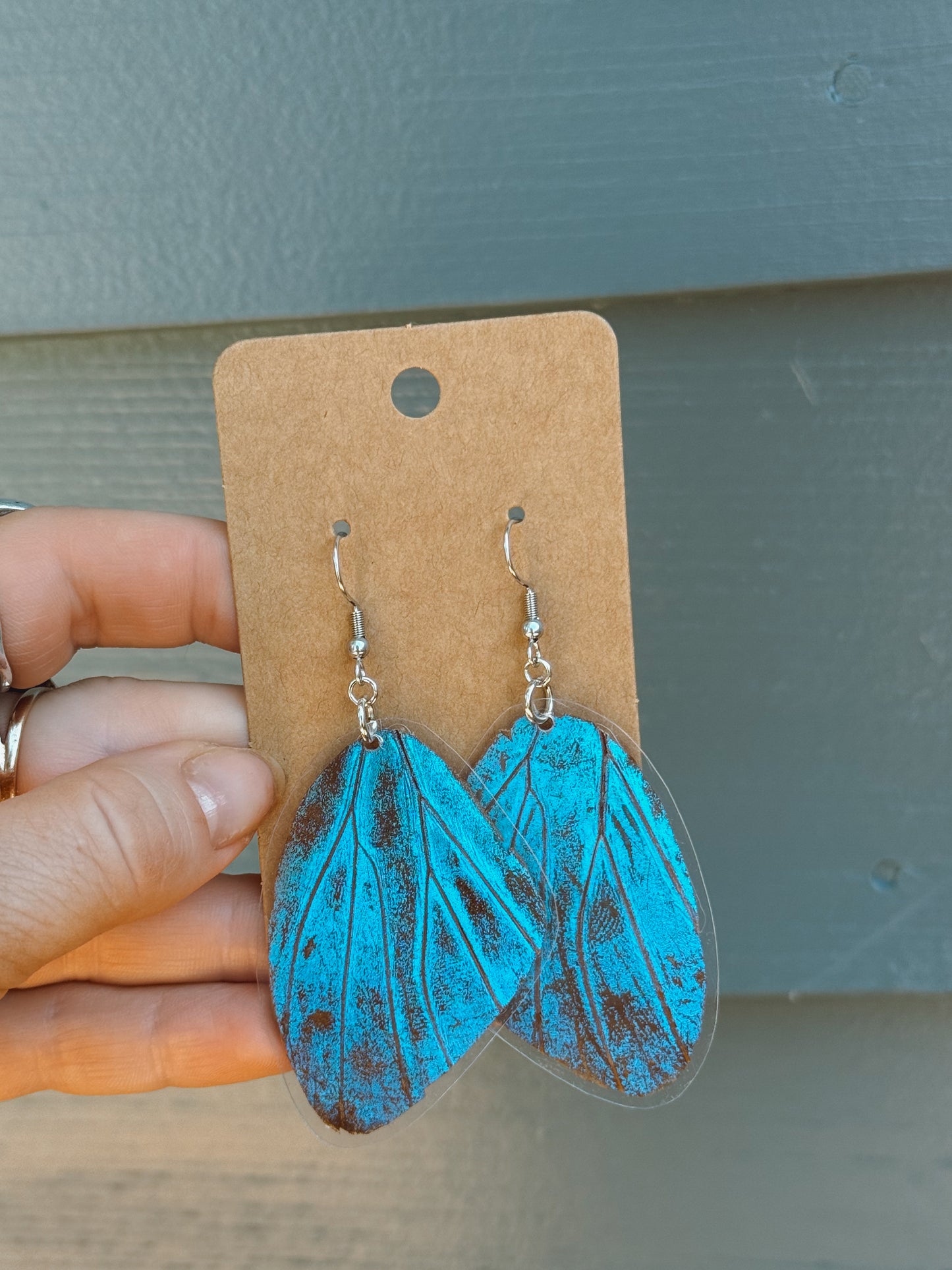 Blue Morpho Butterfly Wing Earrings – Stainless Steel