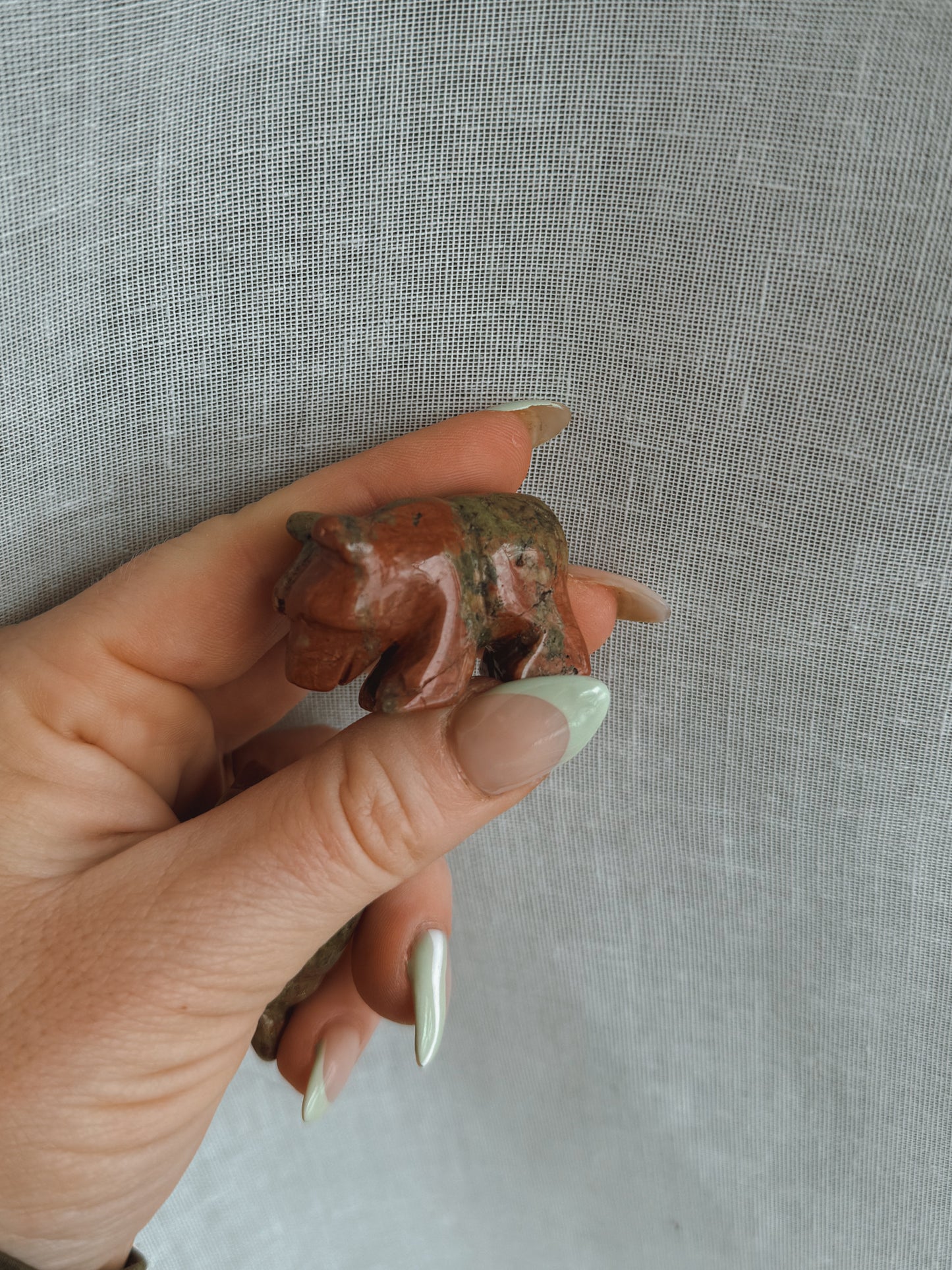Unakite Bear carving stone