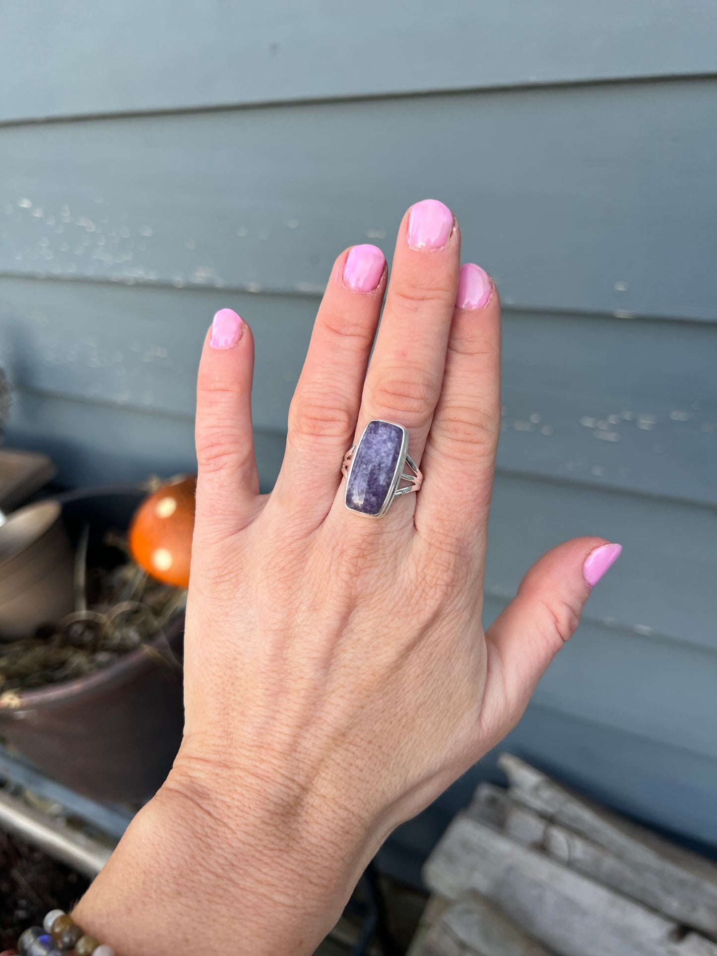 Purple Lepidolite ring size 8