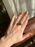 Oval Tiger Eye Sterling Silver ring size 7
