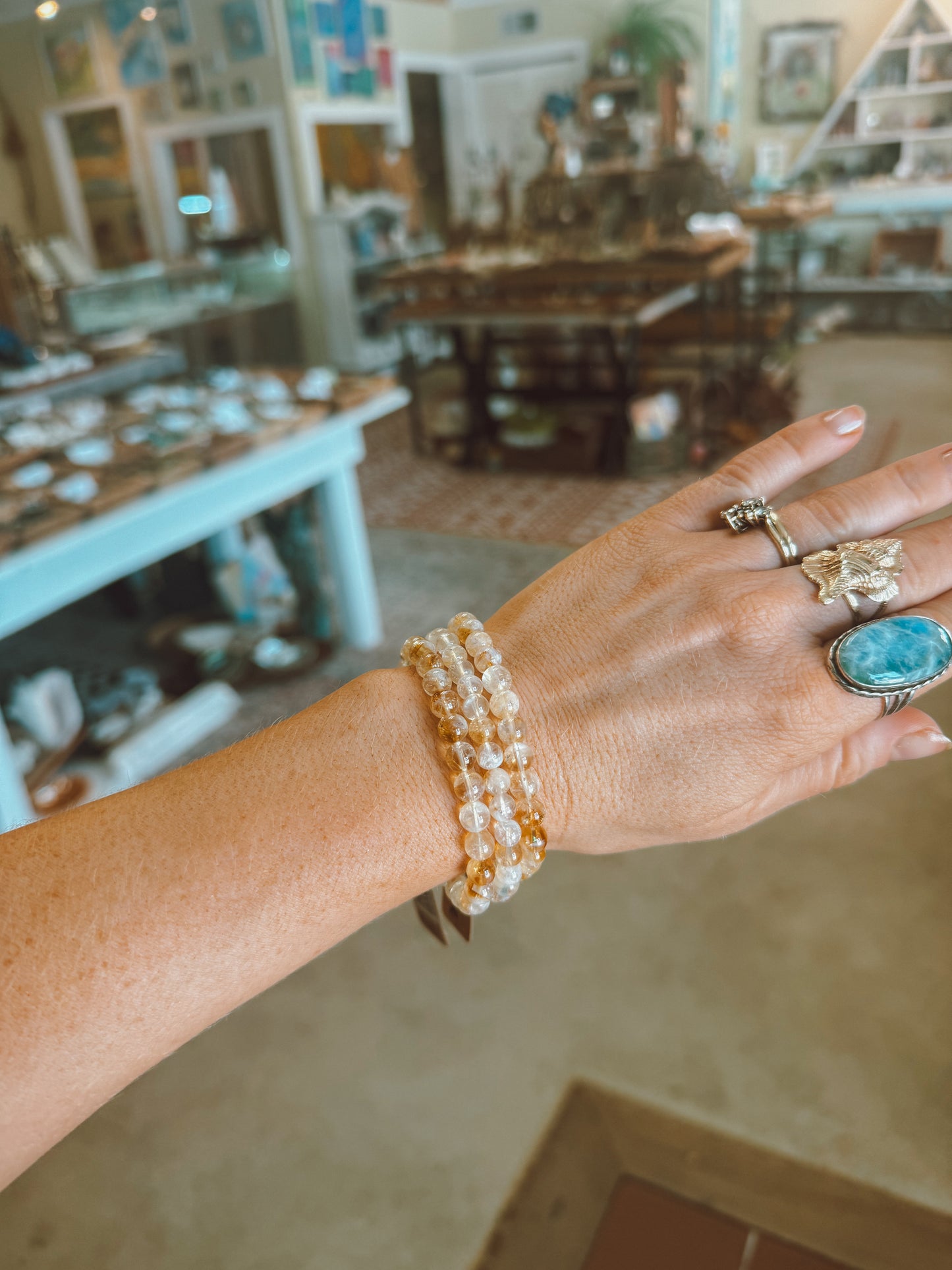 Citrine Stretch Bracelet – 6 mm Beads