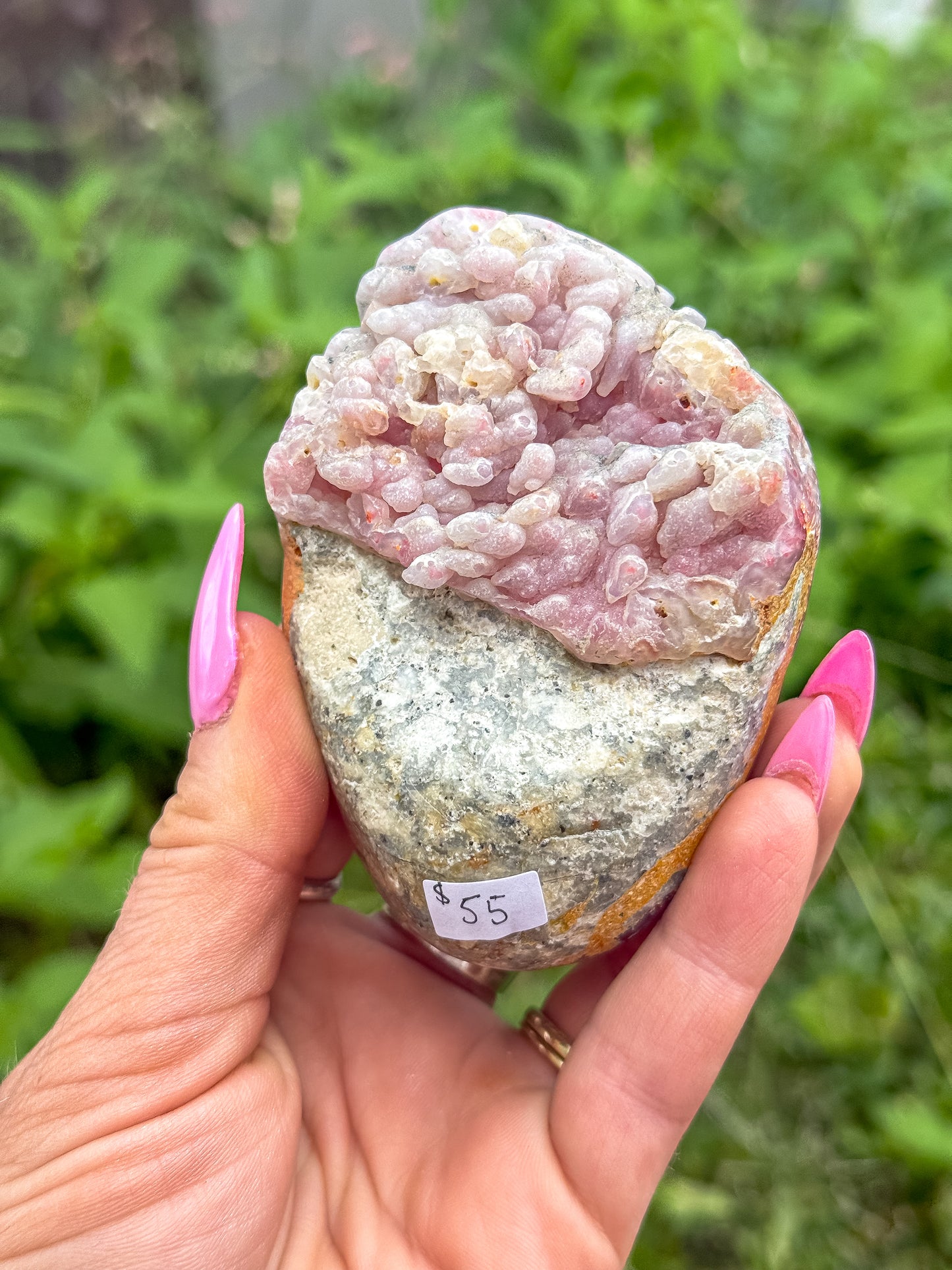 Rare Pink Chalcedony + Bumblebee Jasper Botryoidal Specimen — Indonesia