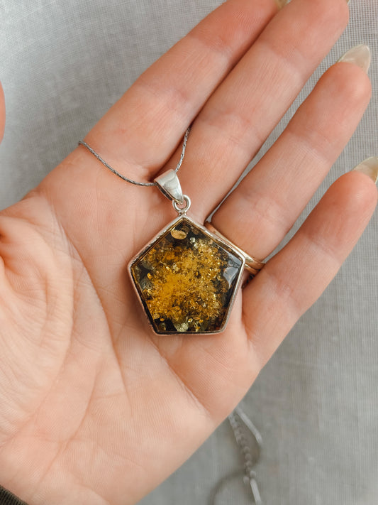 Baltic Amber Sterling silver pendant