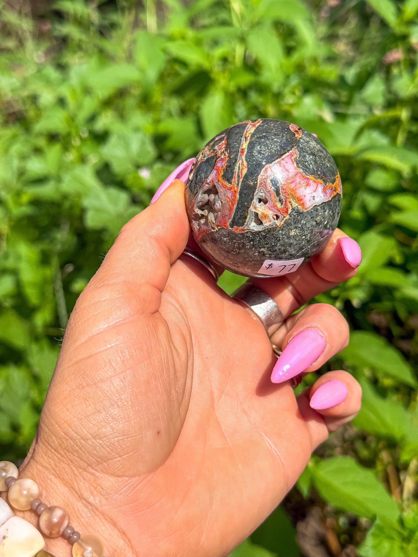 Pink Bumblebee Jasper sphere