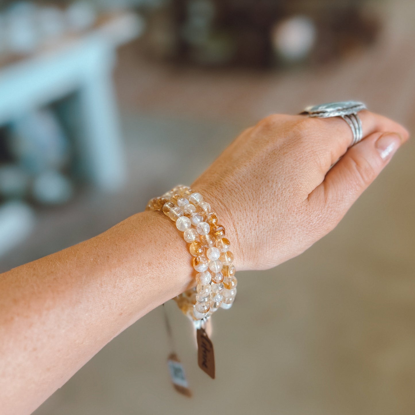 Citrine Stretch Bracelet – 6 mm Beads