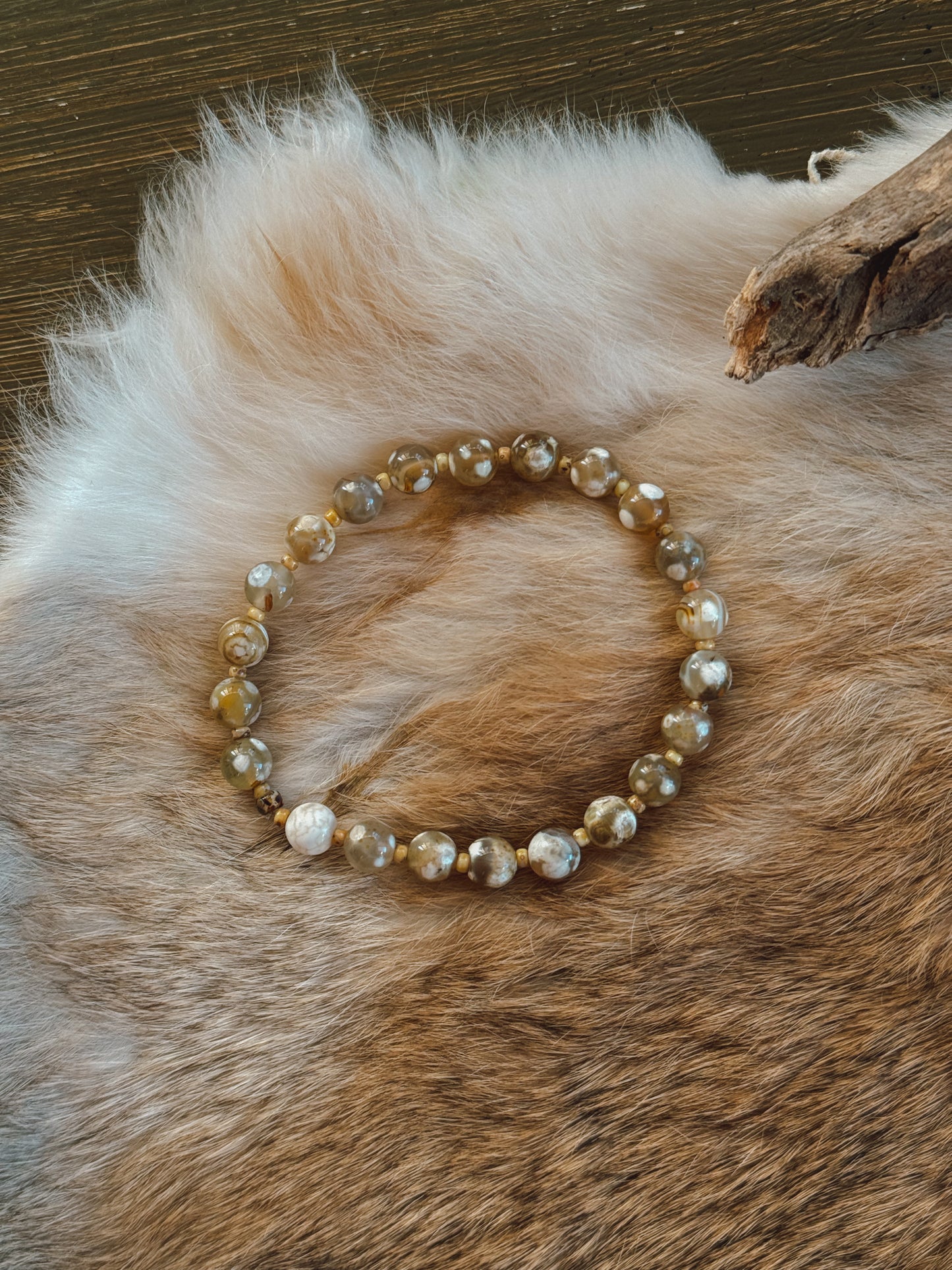 Desert Flower Agate Stretch Bracelet