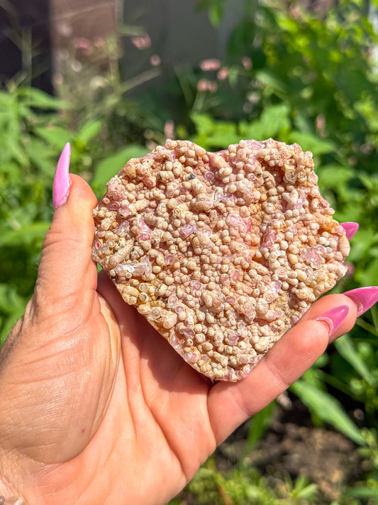 Rare Pink Chalcedony + Bumblebee Jasper Botryoidal Specimen — Indonesia