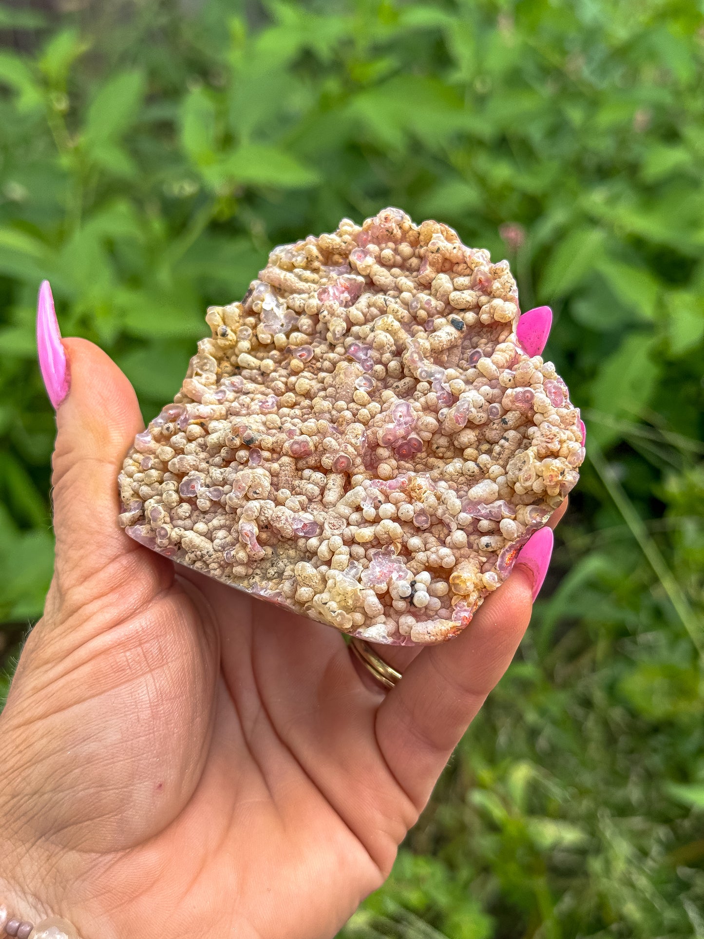 Rare Pink Chalcedony + Bumblebee Jasper Botryoidal Specimen — Indonesia