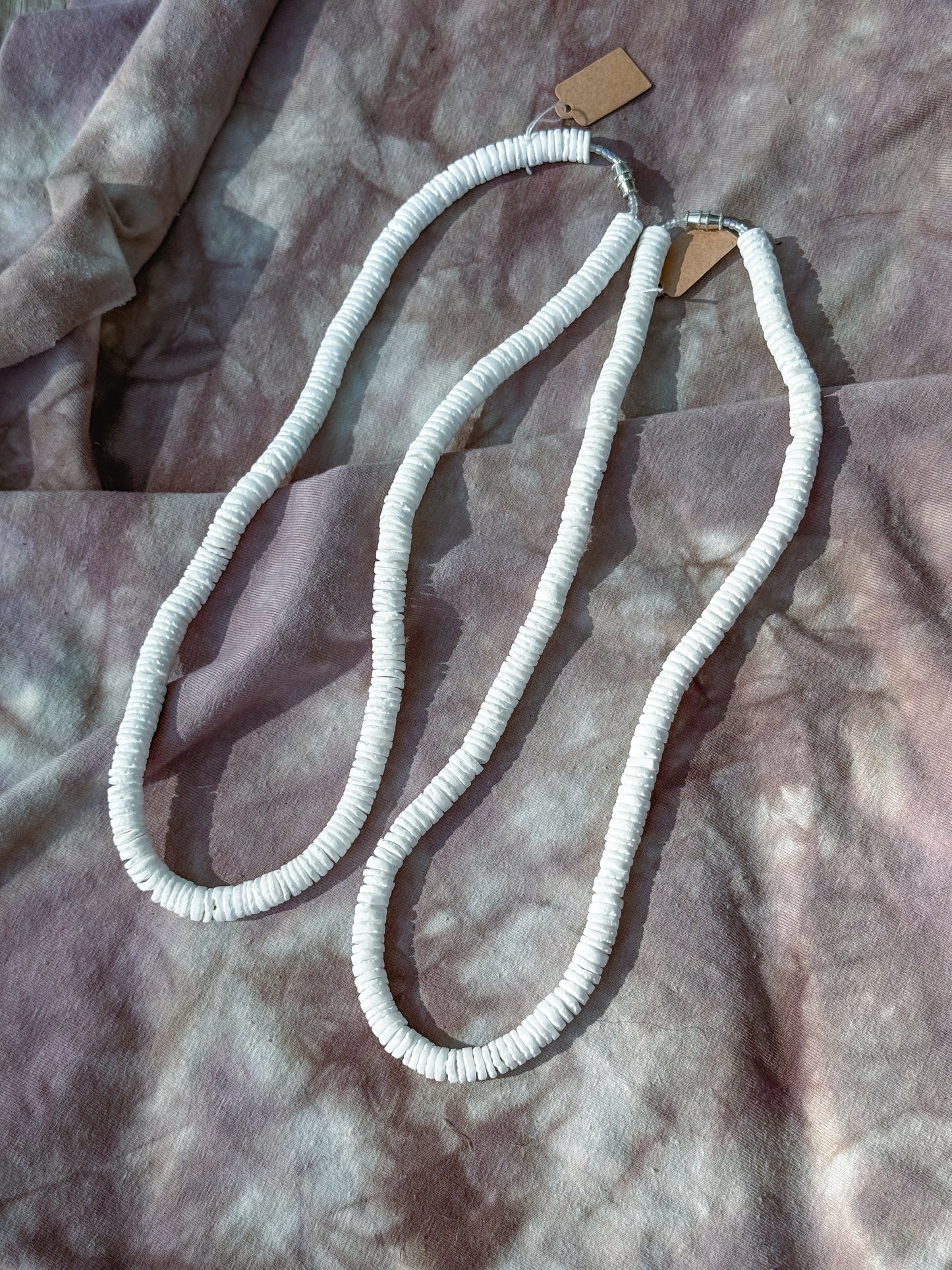 Smooth Heishi Shell Necklace 8mm - 20”