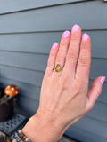 Golden Amber Sterling Silver Ring size 7
