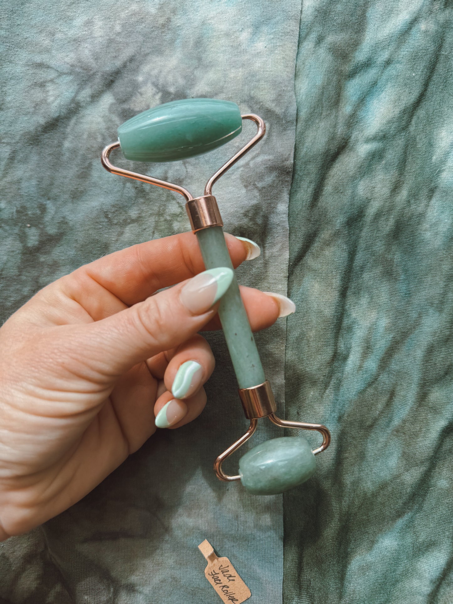 Aventurine stone face roller