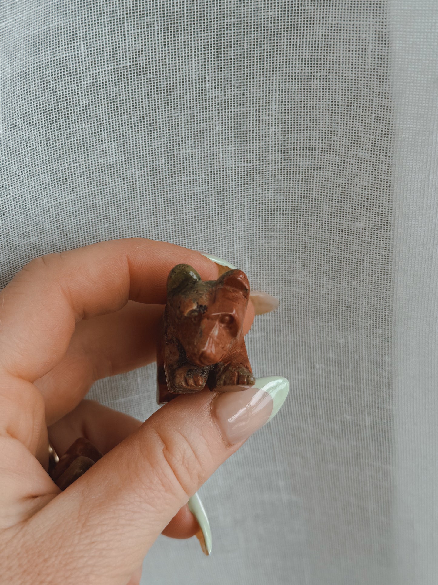 Unakite Bear carving stone