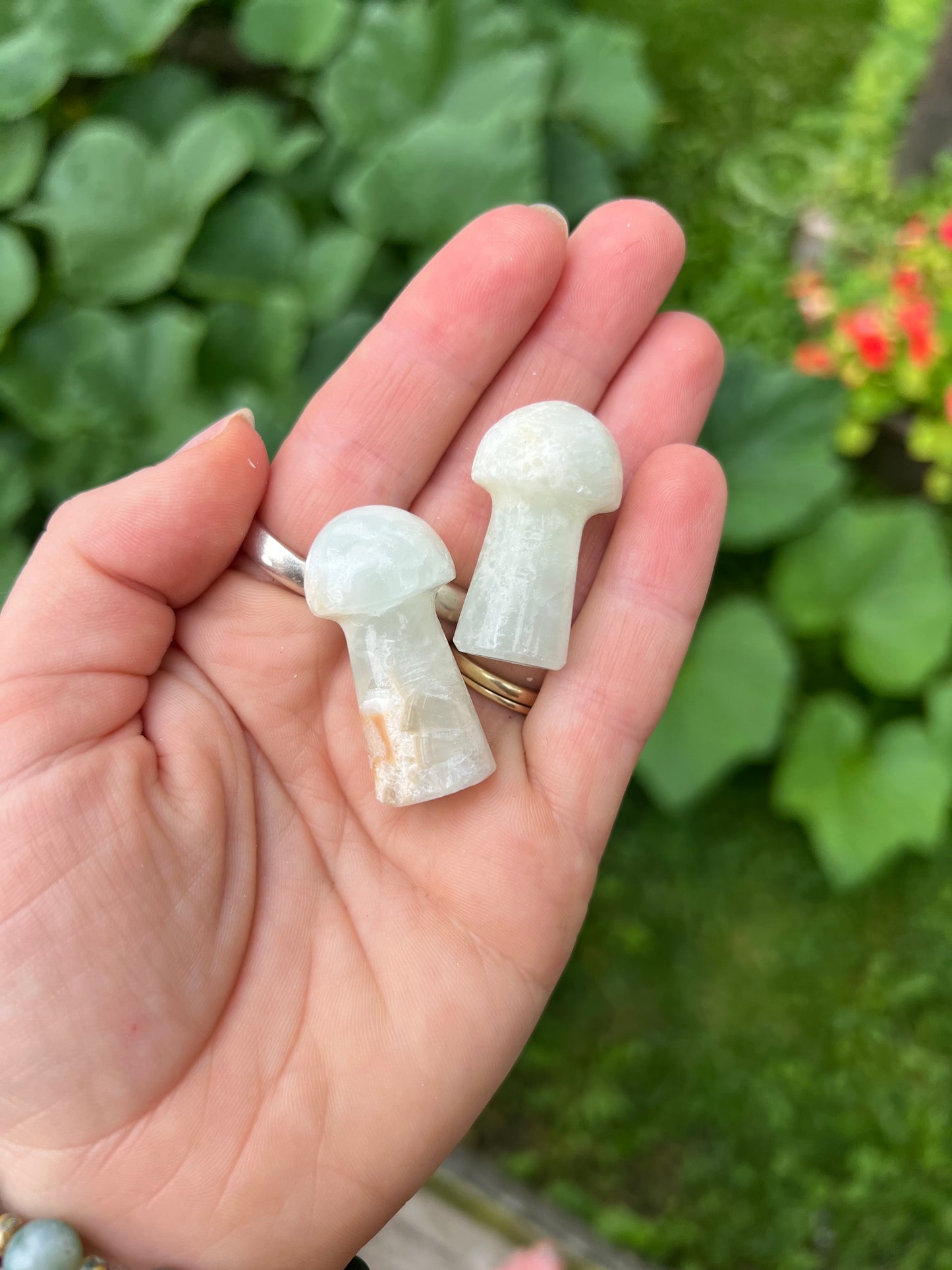 Blue Calcite Carved Mushroom