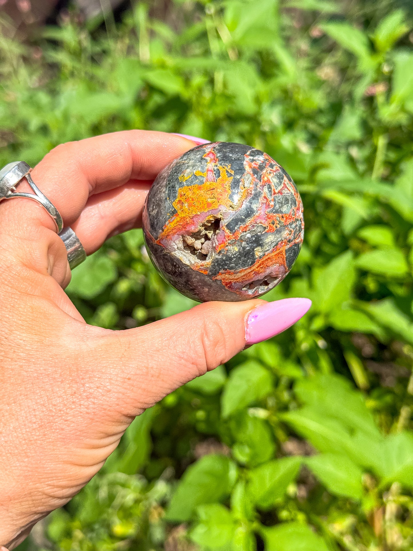 Pink Bumblebee Jasper sphere