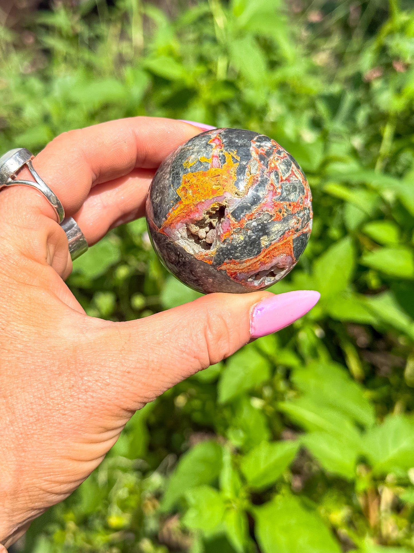 Pink Bumblebee Jasper sphere