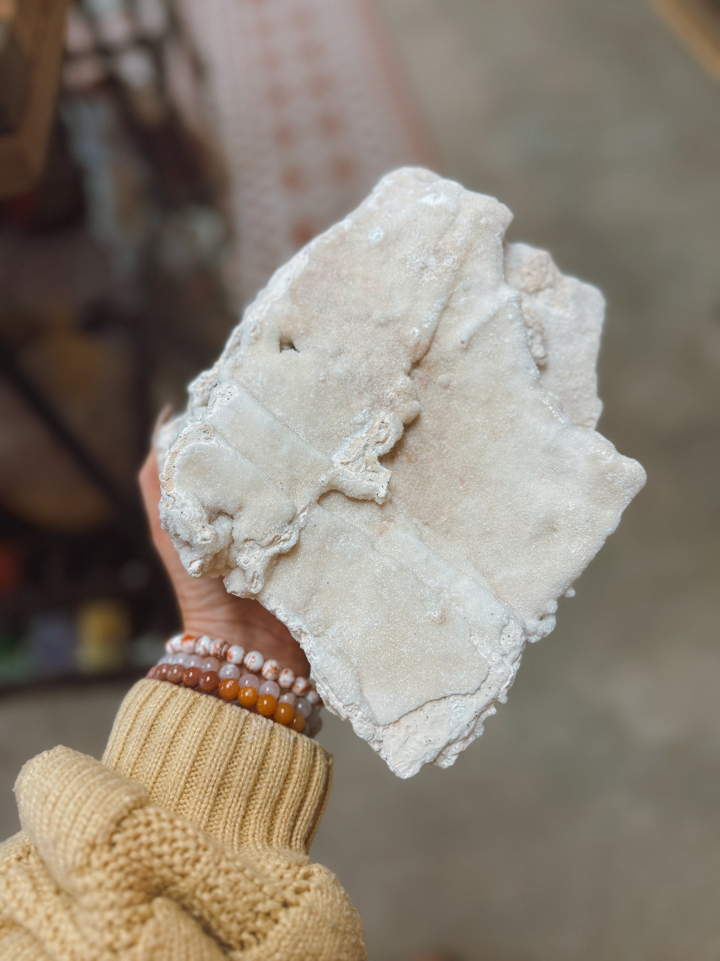 Large White Druzy Calcite