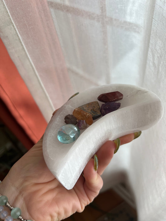 Selenite Moon Dish