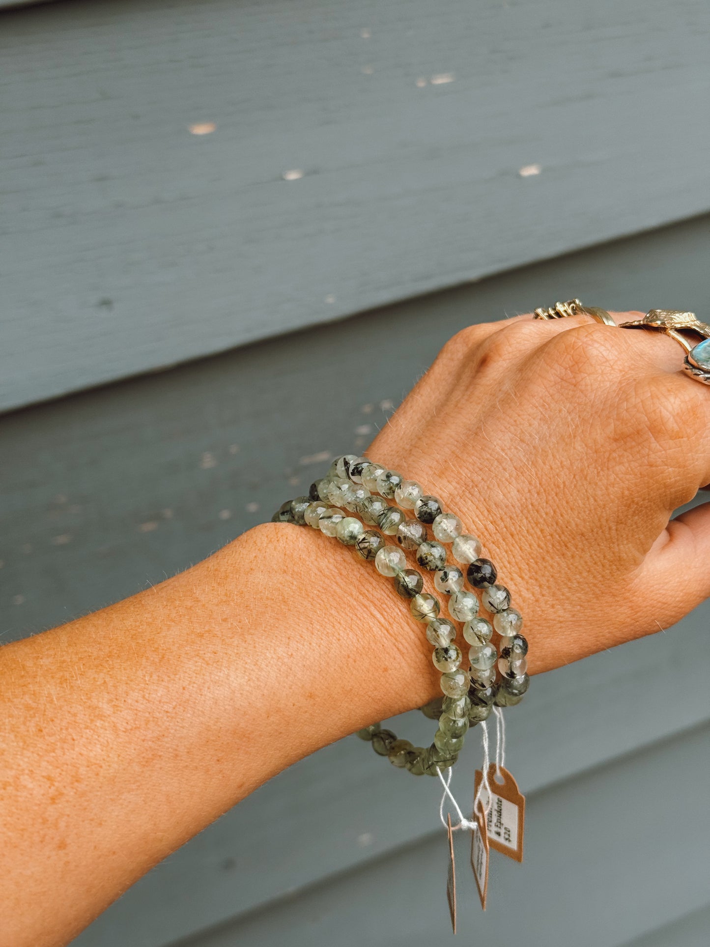 Prehnite Epidote bracelet