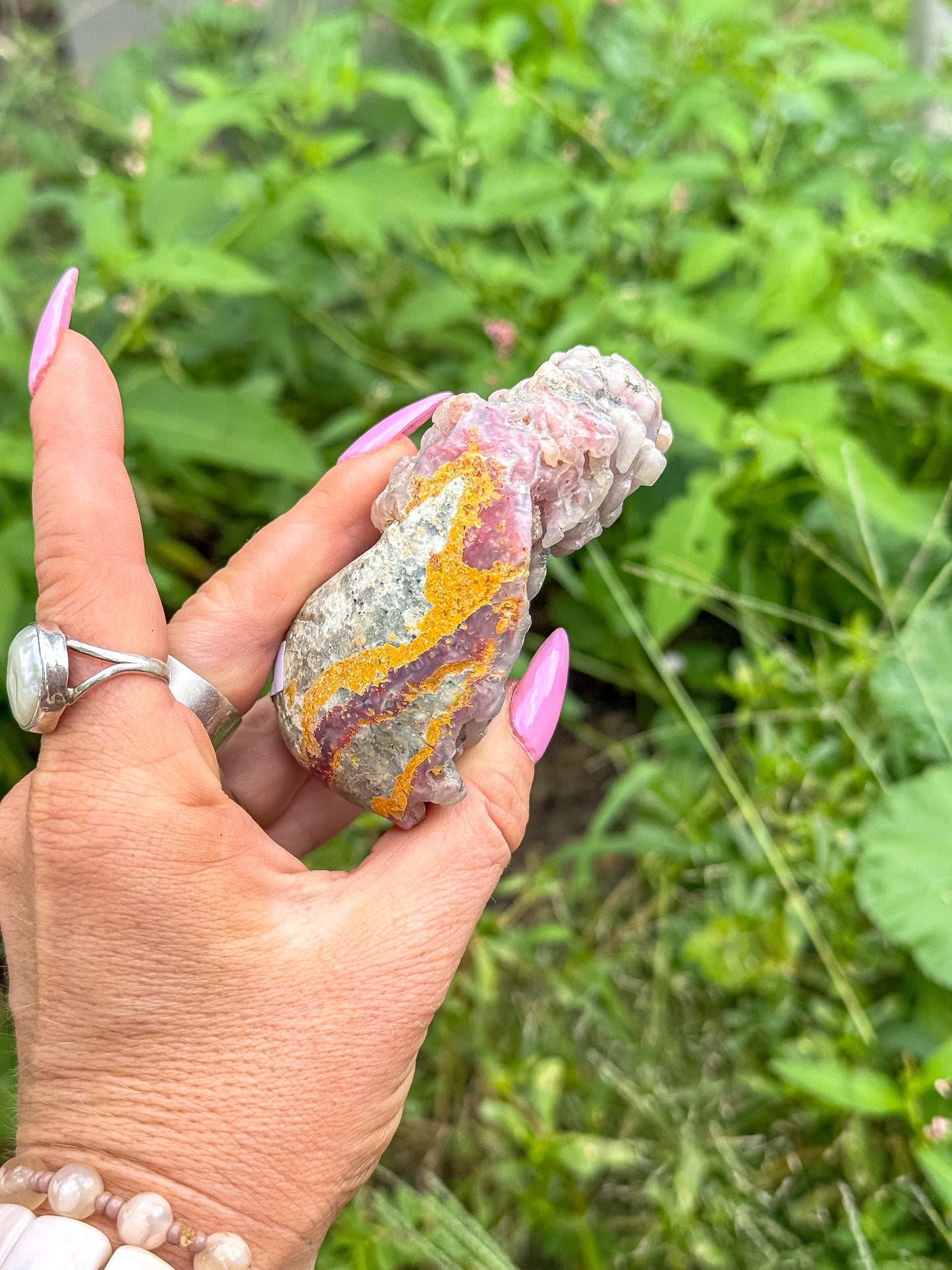 Rare Pink Chalcedony + Bumblebee Jasper Botryoidal Specimen — Indonesia