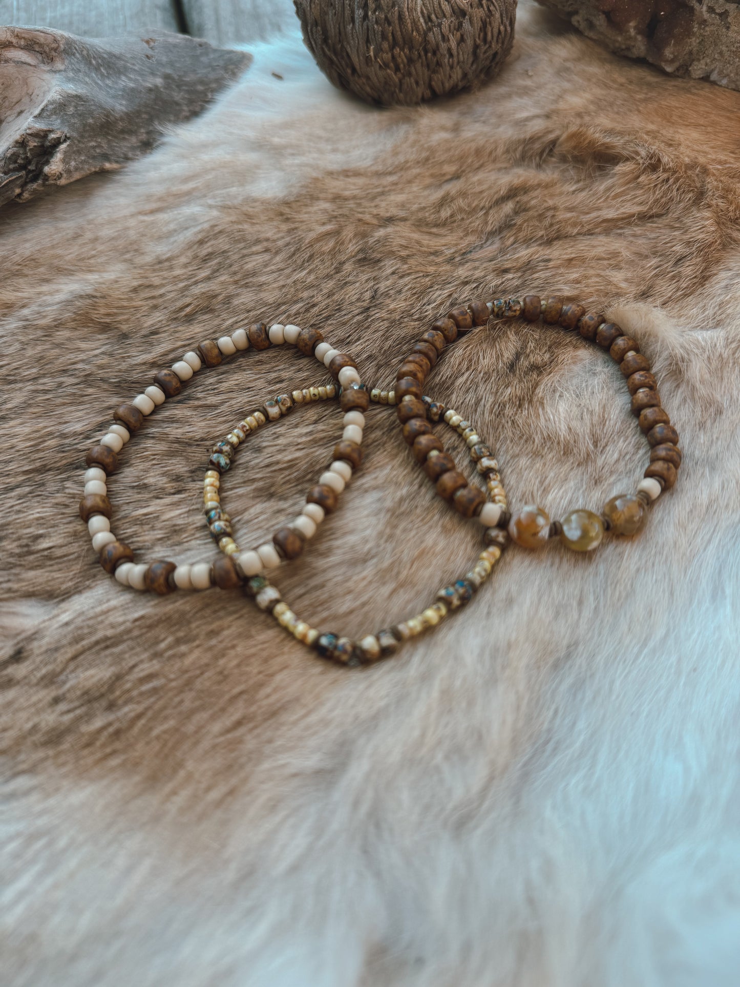 Wild Flower Bracelet stack // desert flower agate