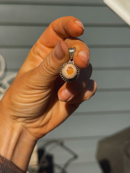 Fire Opal Sterling Pendant