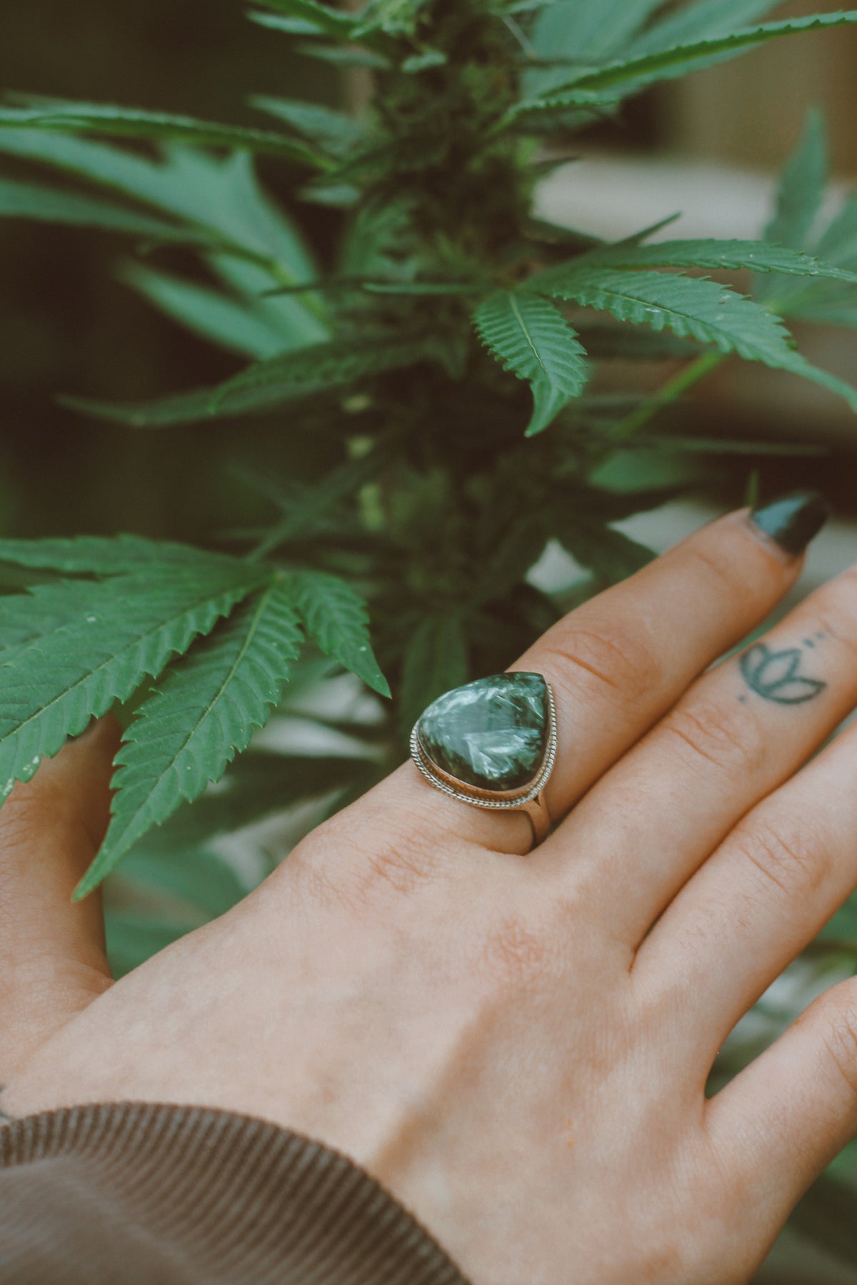 Seraphinite Sterling Silver Ring | Angelic Awakening