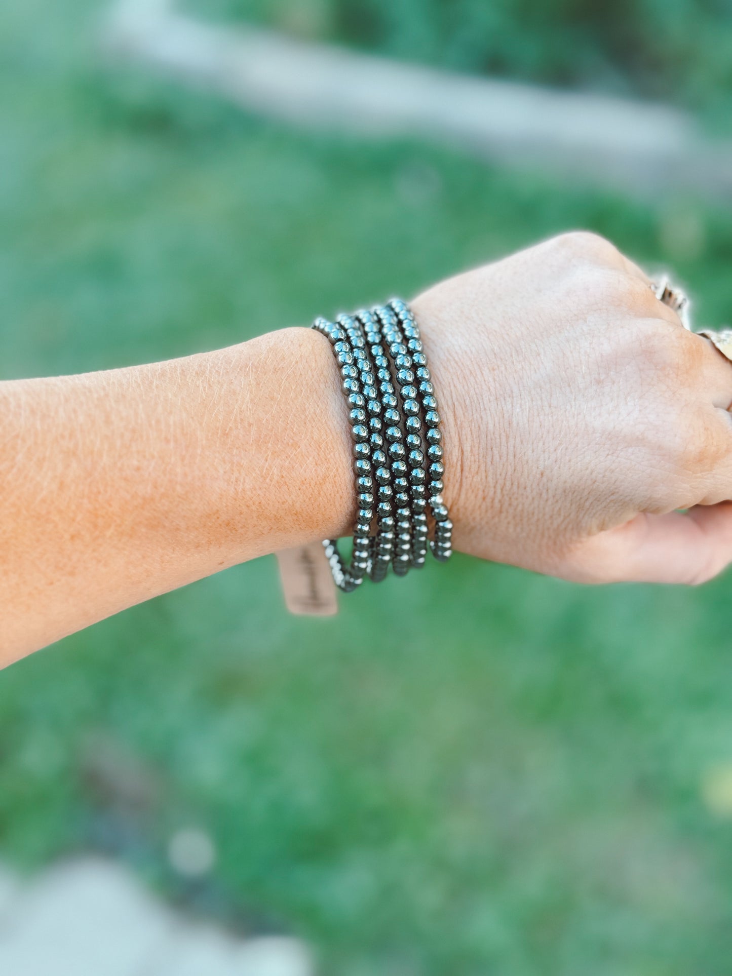 Hematite Stretch Bracelet – 4mm Beads