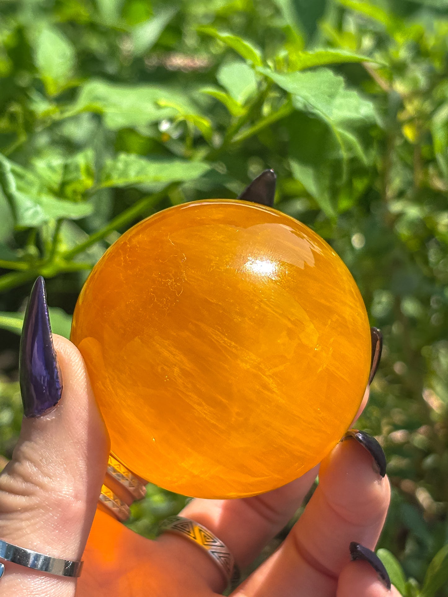 Golden Yellow Fluorite Sphere