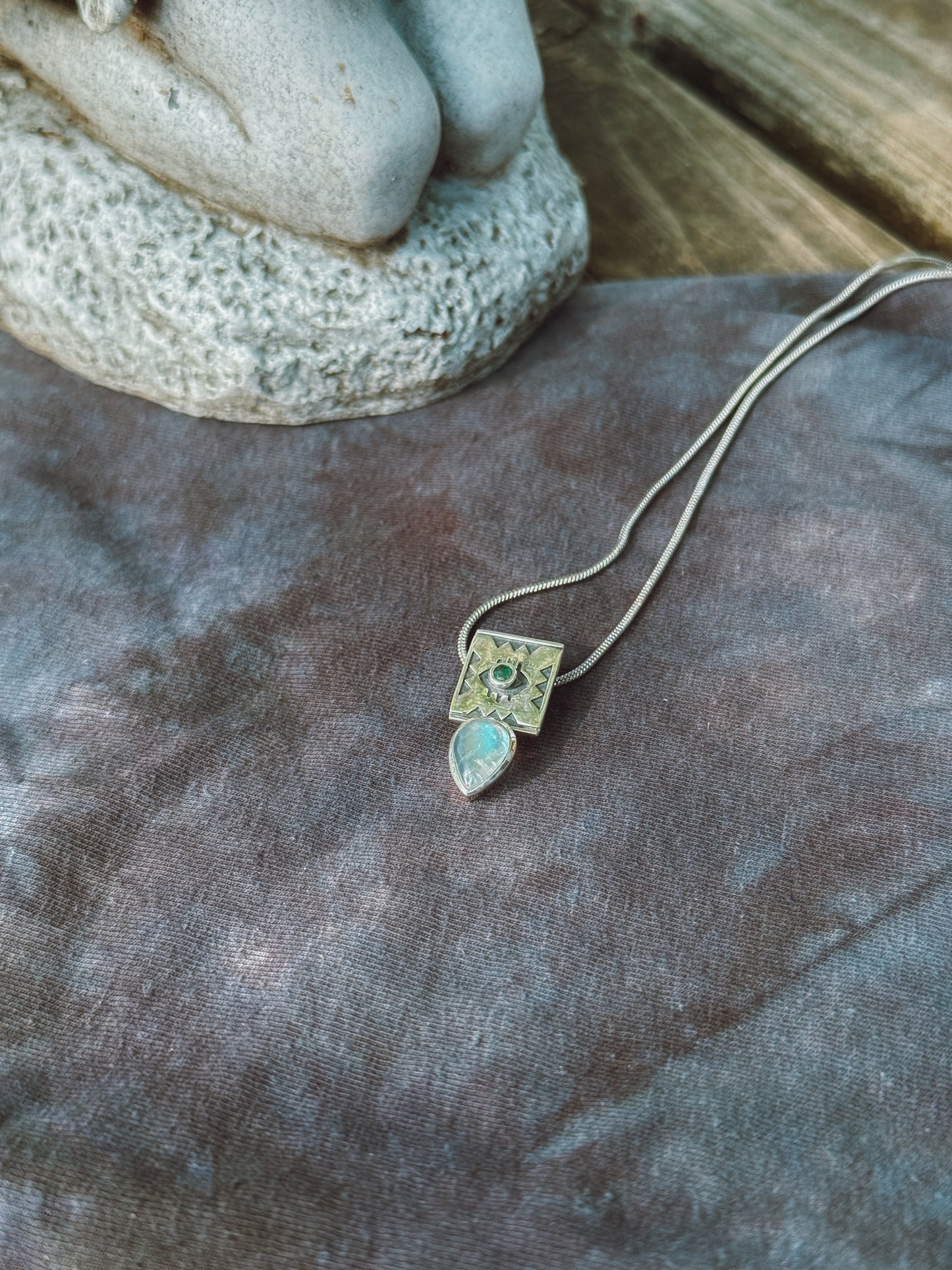 Rainbow Moonstone & Emerald
