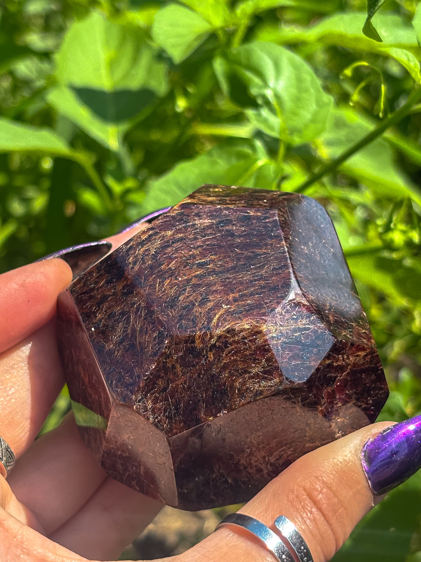 Large Polished Almandine Garnet | Faceted Collector’s Mineral Specimen