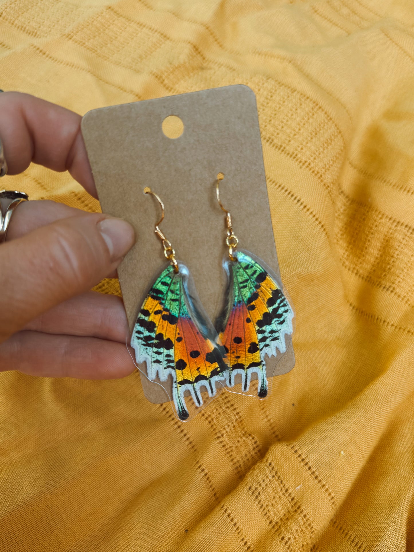 Sunset Moth Wing Earrings – 18k Gold