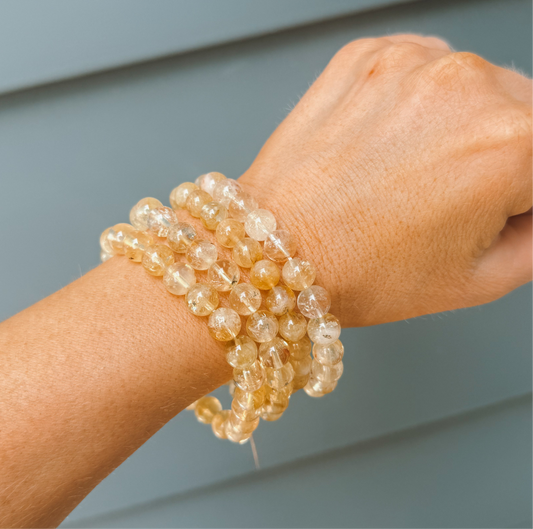 Citrine Bracelet Stretch Bracelet 8mm beads
