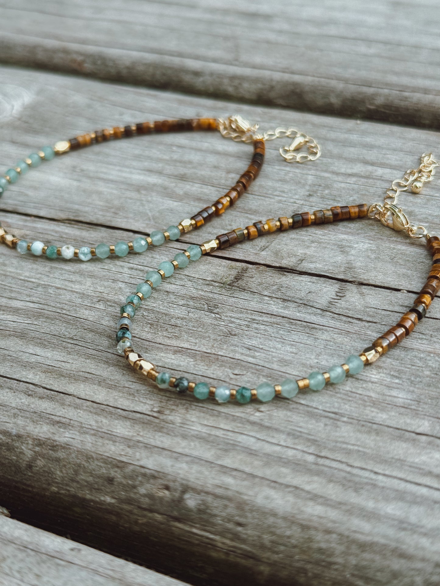 Abundance Faceted Bracelet – Tiger’s Eye, Green Aventurine & Moss Agate Faceted Beads
