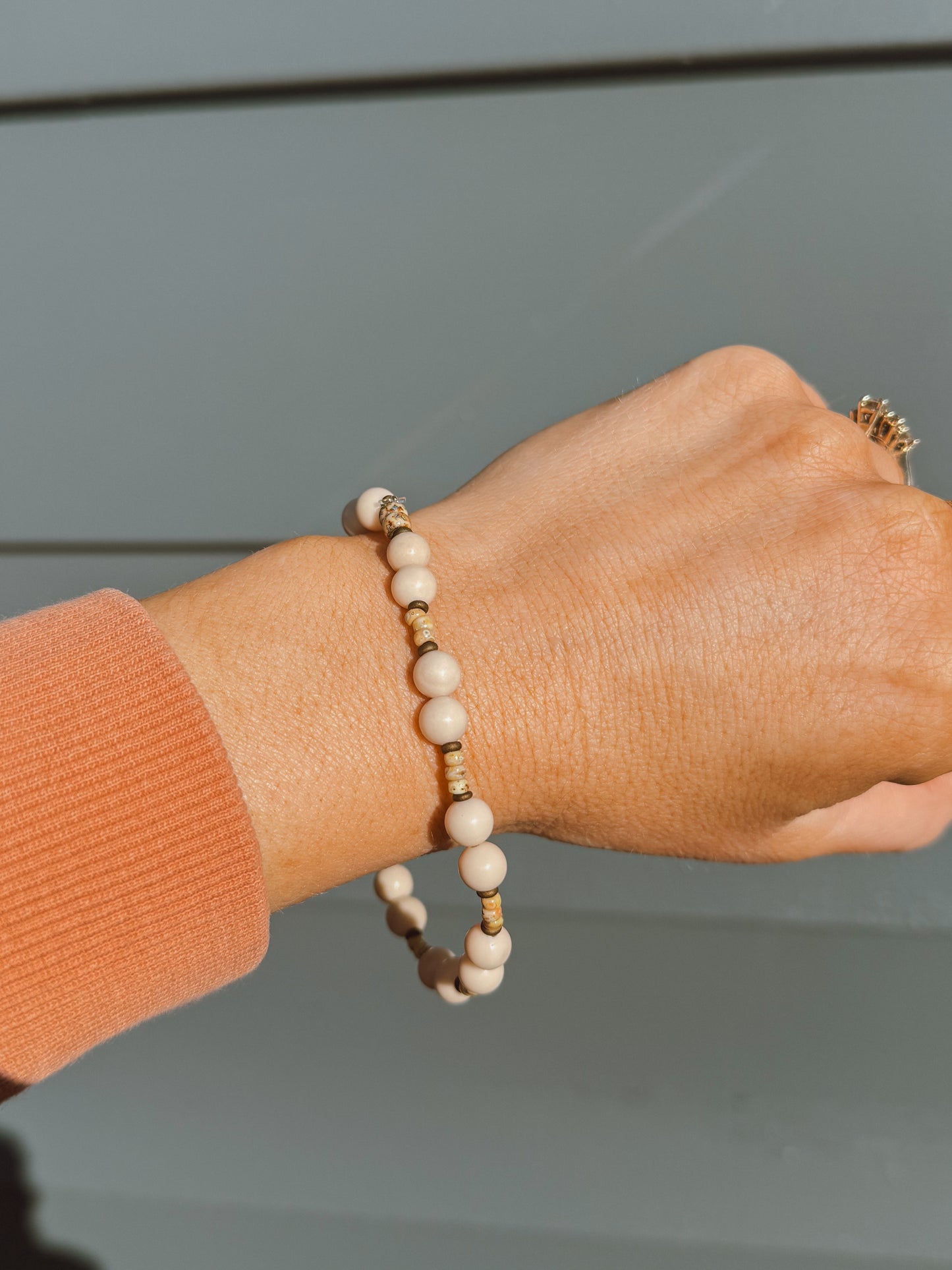 White Fossil Jasper Bracelet