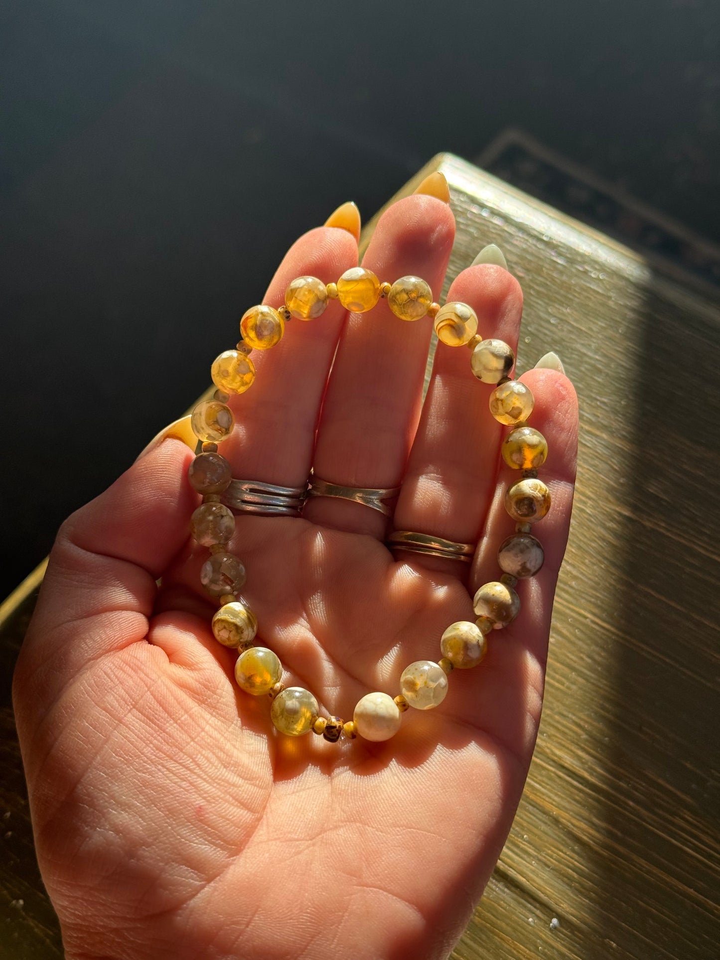 Desert Flower Agate Stretch Bracelet