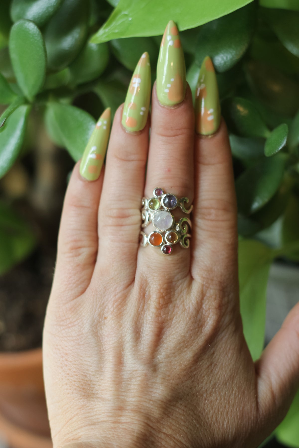 Chakra Bubble Ring | Sterling Silver & Multi-Gemstone
