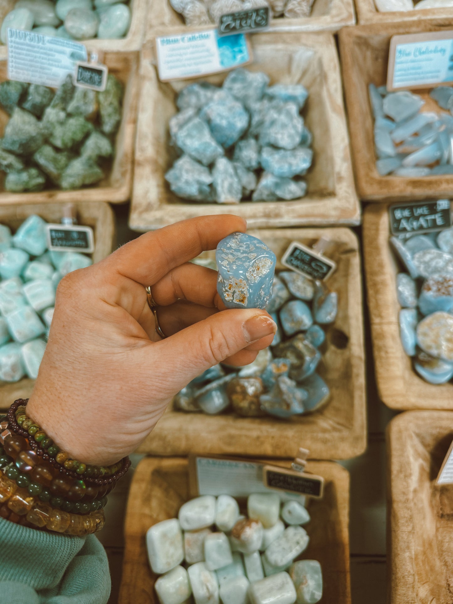 Blue Chalcedony Tumbled stone
