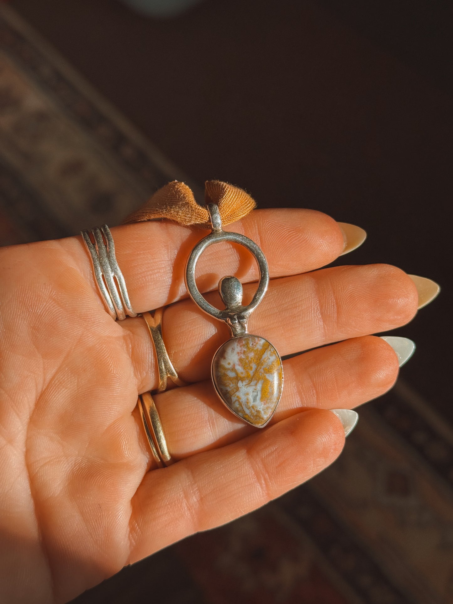 Ocean Jasper Goddess Pendant